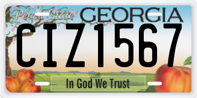 GA license plate CIZ1567