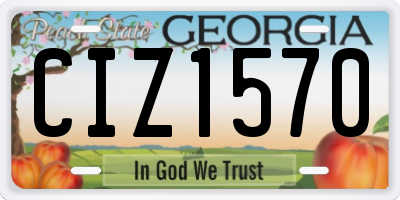 GA license plate CIZ1570