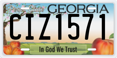 GA license plate CIZ1571