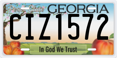 GA license plate CIZ1572