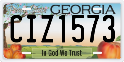 GA license plate CIZ1573