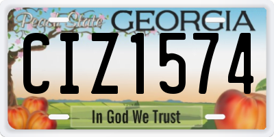 GA license plate CIZ1574
