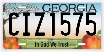 GA license plate CIZ1575
