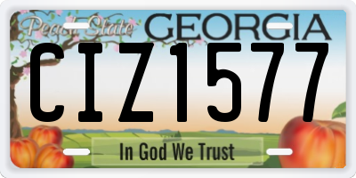 GA license plate CIZ1577