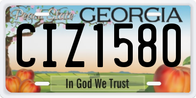GA license plate CIZ1580