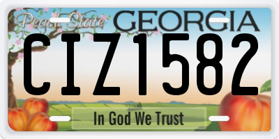 GA license plate CIZ1582