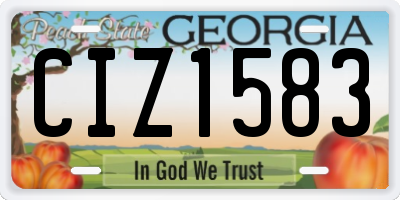 GA license plate CIZ1583