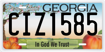 GA license plate CIZ1585