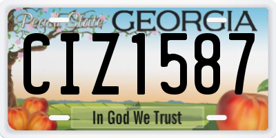 GA license plate CIZ1587