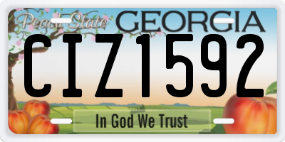 GA license plate CIZ1592