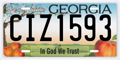 GA license plate CIZ1593
