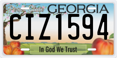 GA license plate CIZ1594