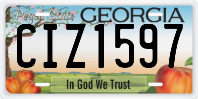 GA license plate CIZ1597