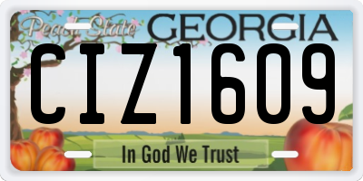 GA license plate CIZ1609