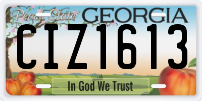 GA license plate CIZ1613