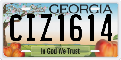 GA license plate CIZ1614