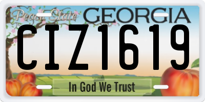 GA license plate CIZ1619