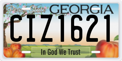 GA license plate CIZ1621