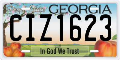 GA license plate CIZ1623