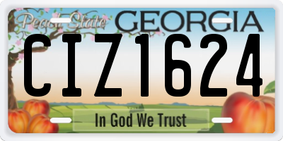 GA license plate CIZ1624