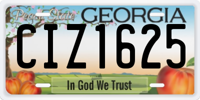 GA license plate CIZ1625