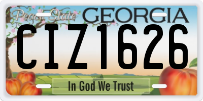 GA license plate CIZ1626