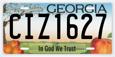 GA license plate CIZ1627