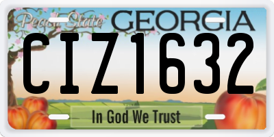 GA license plate CIZ1632