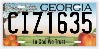 GA license plate CIZ1635