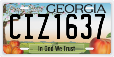 GA license plate CIZ1637
