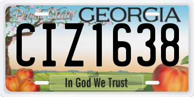 GA license plate CIZ1638