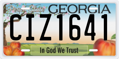 GA license plate CIZ1641