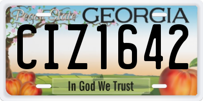GA license plate CIZ1642