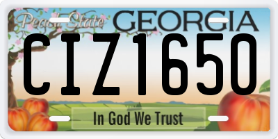 GA license plate CIZ1650