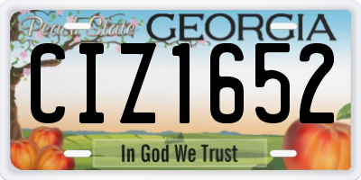 GA license plate CIZ1652