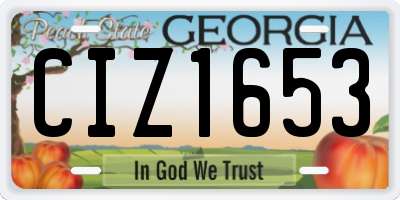 GA license plate CIZ1653
