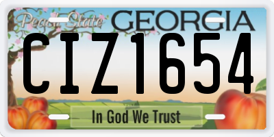 GA license plate CIZ1654