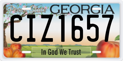GA license plate CIZ1657