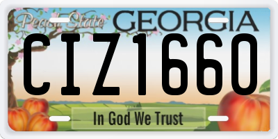 GA license plate CIZ1660