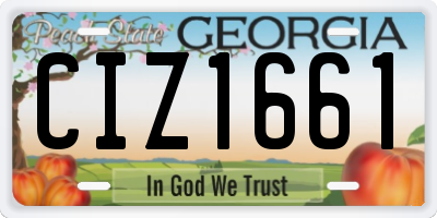 GA license plate CIZ1661