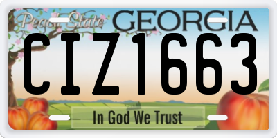 GA license plate CIZ1663