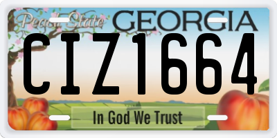 GA license plate CIZ1664