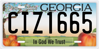 GA license plate CIZ1665