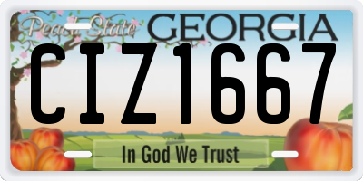 GA license plate CIZ1667