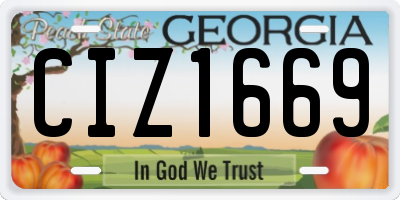 GA license plate CIZ1669