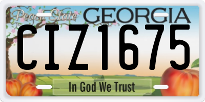 GA license plate CIZ1675