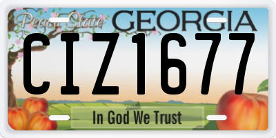 GA license plate CIZ1677