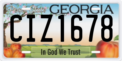 GA license plate CIZ1678