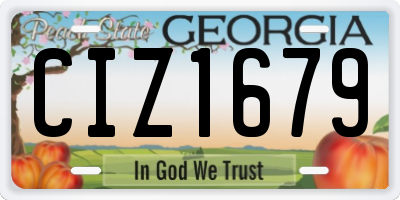 GA license plate CIZ1679