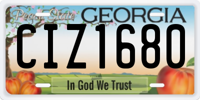 GA license plate CIZ1680